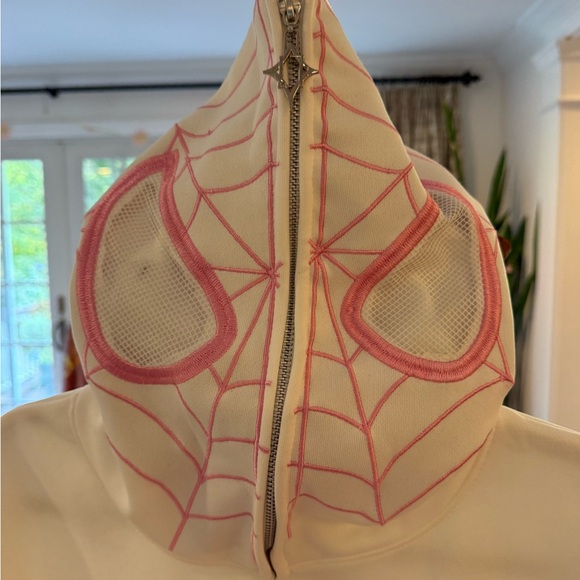 White Spider Design Zip-Up Hoodie - Picture 4 of 6
